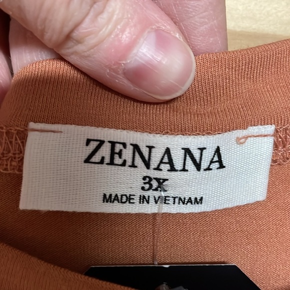 Zenana size 3X orange color short sleeve high low hem super buttery soft tee - Picture 2 of 7